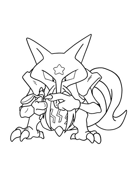 Pokemon Alakazam Coloring Pages