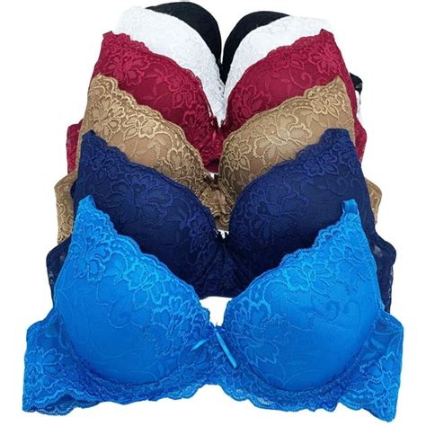 Brag - 6 Packs Pushup Underwired Gentle Push Up Bra B and C Cup (36B ...