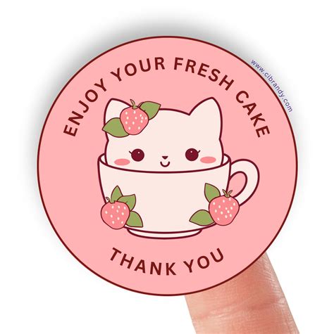 Peach Thank you sticker’s – Cake Business – CIBRANDY