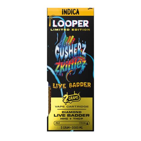 Live Badder 2g Cartridges Gusherz X Zkittlez Looper Award Winning