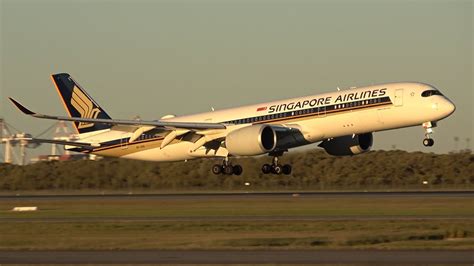 Singapore Airlines Airbus A350 941 9v Shd Landing At Brisbane