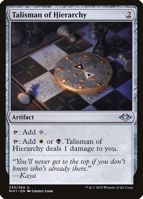 Talisman Of Hierarchy Modern Horizons Magic The Gathering