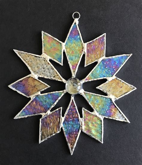 Stained Glass Snowflake Suncatcher Design E Etsy