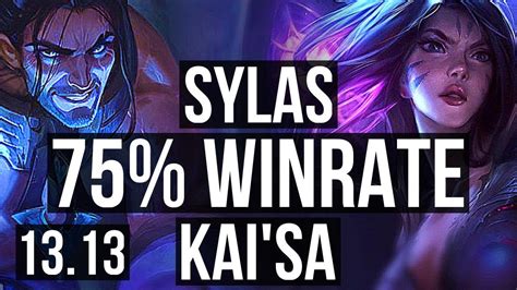 SYLAS Taric Vs KAI SA Thresh ADC 75 Winrate 8 1 2 Dominating