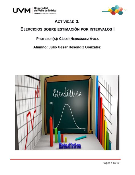 A Ejercicios Actividad Ejercicios Sobre Estimaci N Por Intervalos