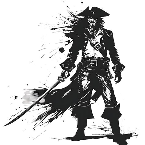 Premium Photo | Logo Pirate With a Cutlass Smiling Roguishly Standing ...