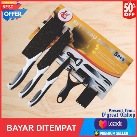 Pisau Viral Set Pisau Dapur Isi 5 Pcs Pisau Dapur Peeler Pisau