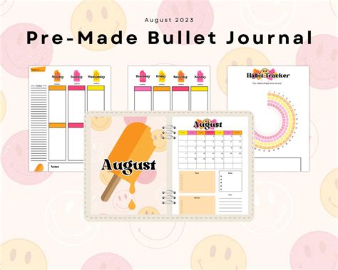 Pre Made Bullet Journal August 2023 Habit Tracking Bullet Journal 2023