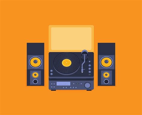 Reproductor Para Discos De Vinilo Ilustraci N De Vector Plano De M Sica