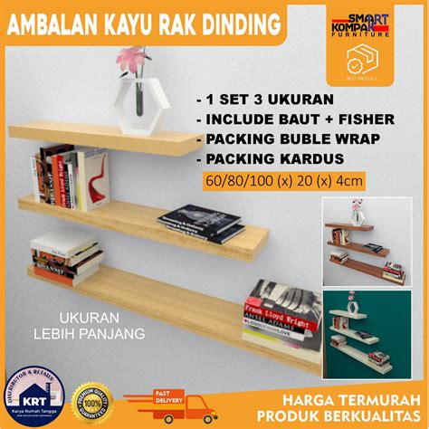 Jual Set Pcs Ambalan Rak Kayu Dinding Furniture Modern Floating