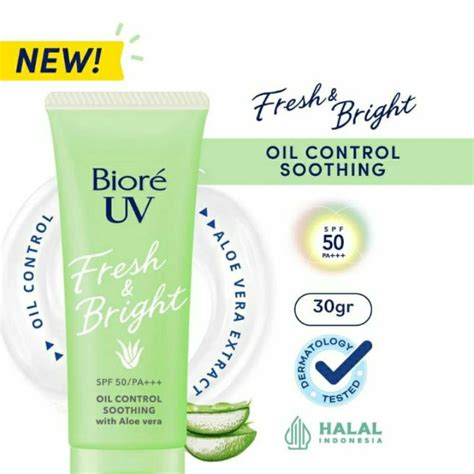 Biore UV Fresh Bright Oil Control Soothing SPF50 PA 30gr Shopee