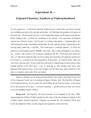 Exp16 Pdf Chem 22 Spring 2010 Experiment 16 Grignard Chemistry