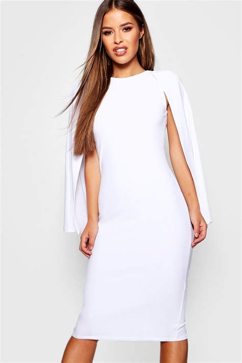 Petite Cape Sleeve Midi Dress