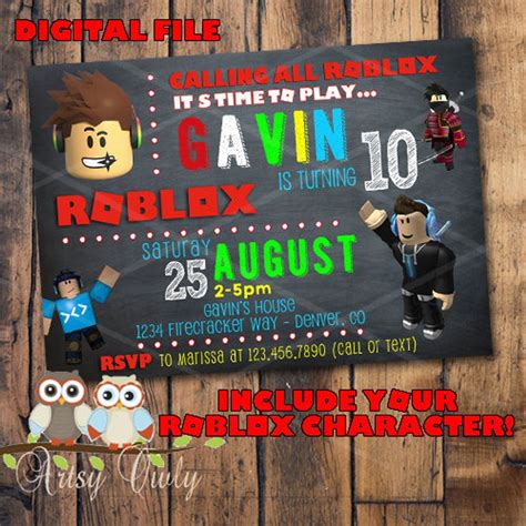 Roblox Girls Chalkboard Birthday Party Invitation Ubicaciondepersonas Cdmx Gob Mx