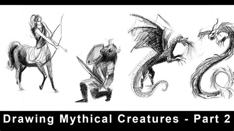 Drawing Mythical Creatures - Part - Centaur v. Minotaur & Dragon v. Dragon! - YouTube