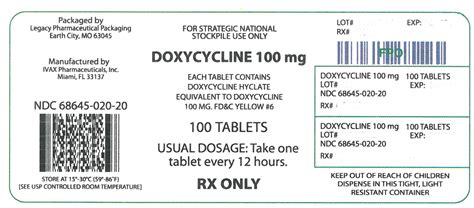 Doxycycline Hyclate Legacy Pharmaceutical Packaging Fda Package