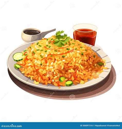 Cartoon Illustration of Fried Rice. Stock Illustration - Illustration ...