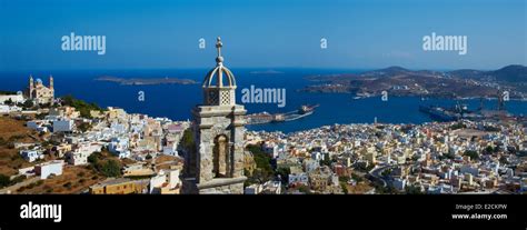 Greece Cyclades Syros Island Ermoupoli Agios Nikolaos Stock Photo Alamy