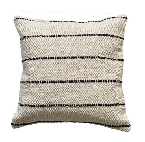 Ariel Woven Cushion Stripe Natural Pillow Linen Style Etsy Uk