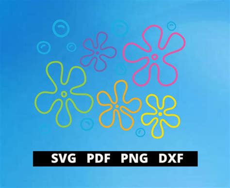 Bikini Bottom Flowers Svg Eps Png Cricut Silhouette Cricut Svg