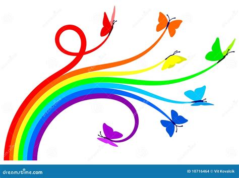 Rainbow butterfly clipart