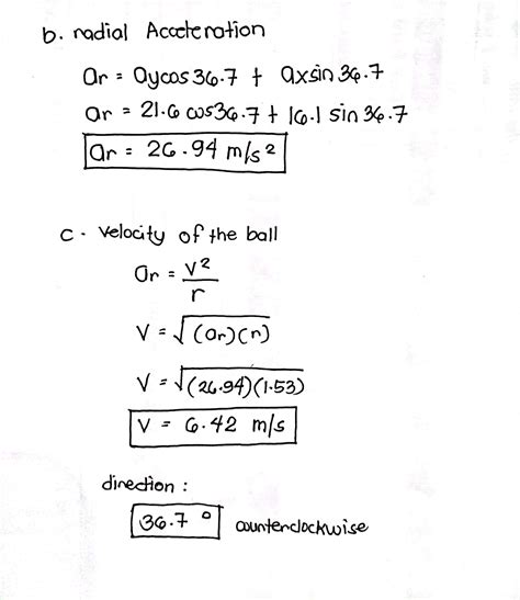 Solved A Ball Swings Counterclockwise In A Vertical Circle At The End