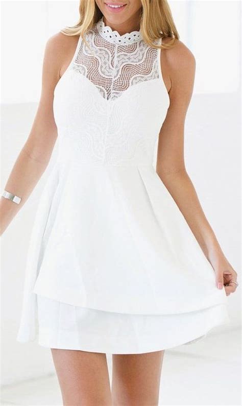 White Lace Illusion Neck Dress Lovely Dresses Pretty Dresses Lace