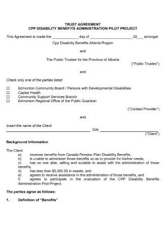 Sample Trust Agreement Templates In Pdf Ms Word