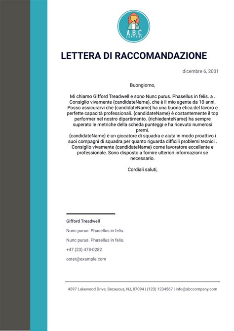 Lettera Di Raccomandazione Template Pdf Jotform