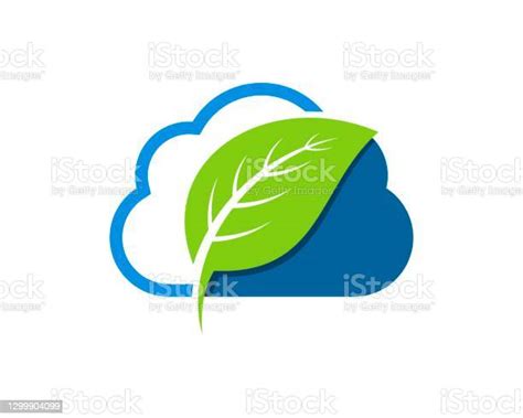 Simple Cloud With Nature Leaf Inside Stock Illustration Download