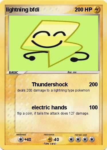 Pokémon Lightning Bfdi Thundershock My Pokemon Card