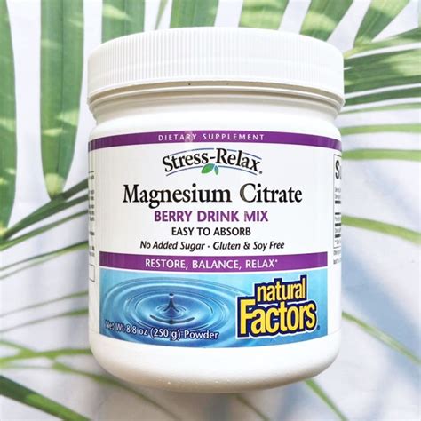 Natural Factors Stress Relax Magnesium Citrate Powder G