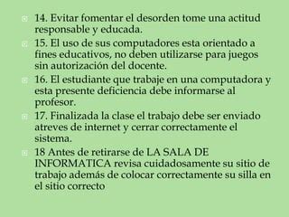 Pacto De Convivencia Sala De Informatica De La Ppt