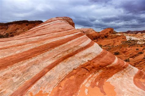 Red Sandstone Rock Formation Fire Wave Inside Valley Of Fire State Park