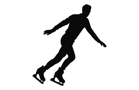 Hombre Figura Hielo Patinaje Silueta Vector Manojo Masculino Figura