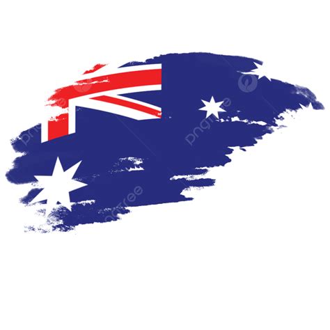 Australia Flag Transparent With Watercolor Paint Brush, Australia Flag ...