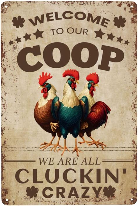 Amazon Chicken Coop Signs Welcome To Our Coop We Are All Cluckin