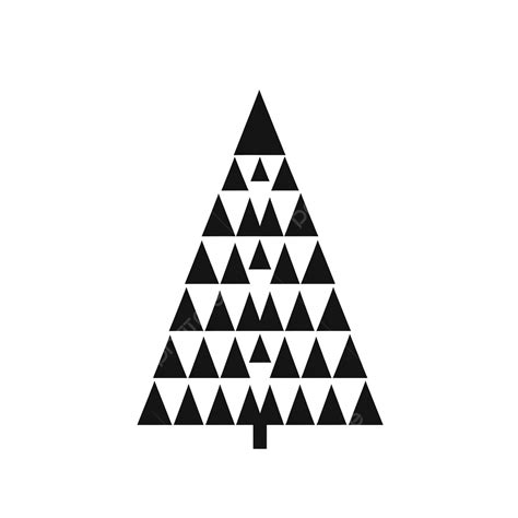 Geometric Christmas Tree Sketch Silhouette Minimalism Simple Vector Illustration Doodle