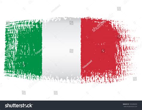 Brushstroke Flag Italy Stock Vector Royalty Free 195208205