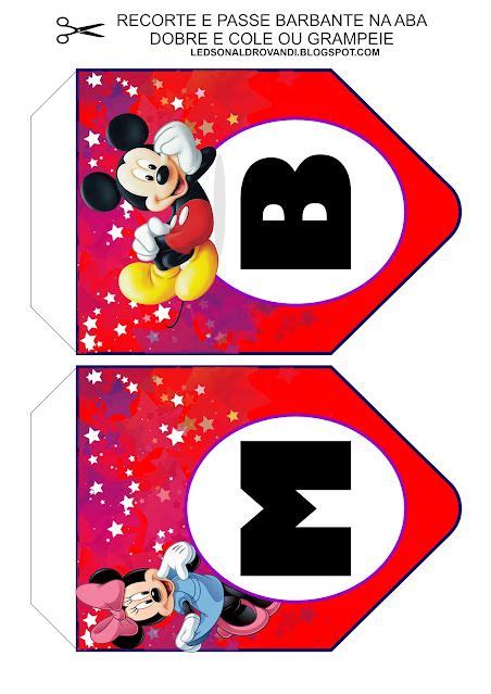 Bandeirinhas Sejam Bem Vindos Mickey E Minnie Material Gratuito