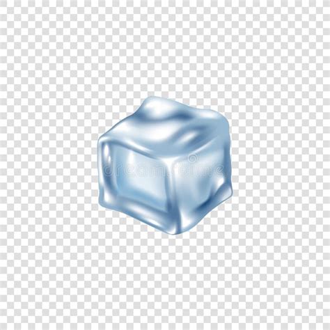 Realistic Melting Ice Cube Stack Isolated On Transparent Background