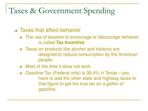 Ppt Taxes And Government Spending Powerpoint Presentation Free