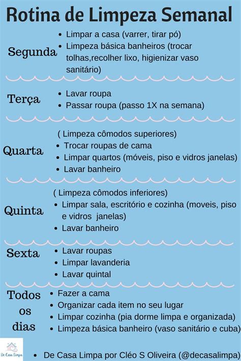 Minha planilha de ROTINA DE LIMPEZA SEMANAL e organização da casa