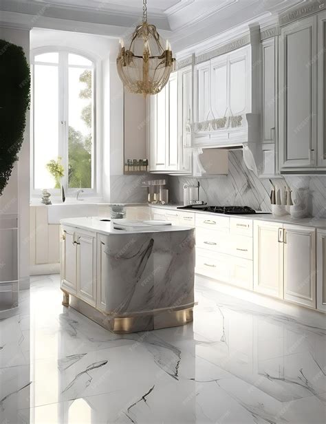 Premium AI Image | Kitchen Rome Marble Tiles Desig