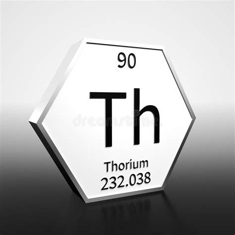 Periodic Table Element Thorium Rendered Black on White on White and ...