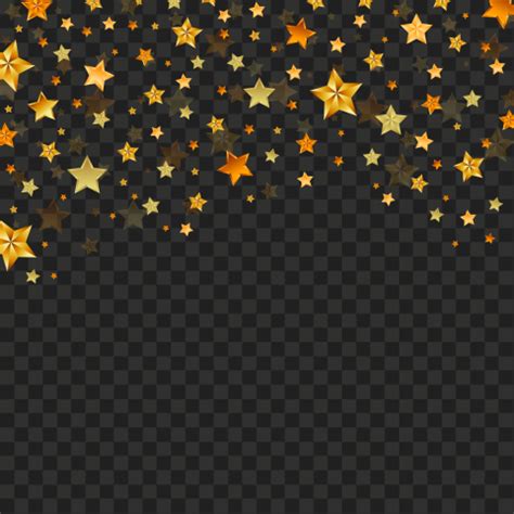 Floating Golden Stars Top Border PNG Citypng