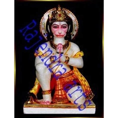 Rajendra Art S White Marble Sitting Hanuman Ji Statue For Worship