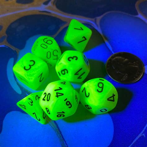 Chessex Vortex Bright Green Polyhedral 7 Die Set Knave Of Cups