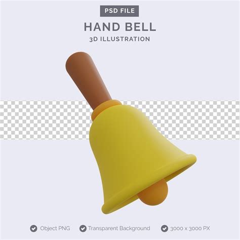 Premium PSD Hand Bell 3d Illustration