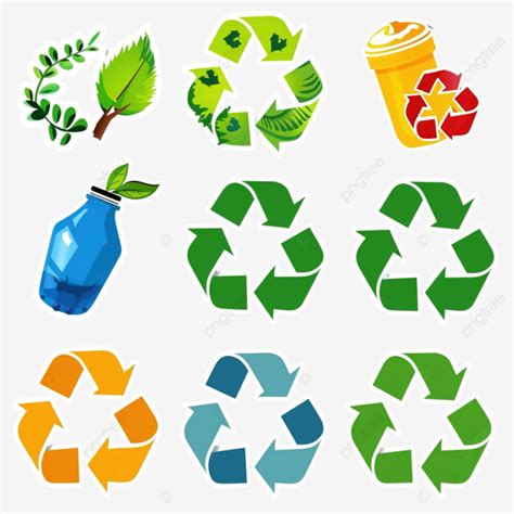 Recycling Go Green Stickers Set Recycling Go Green Sticker Png